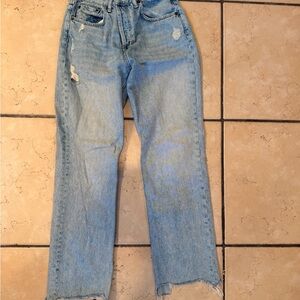 nuuds Women's Straight Leg Jeans in Light Blue